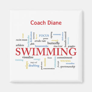 Personalisera, simma coach Tack i Ord Magnet
