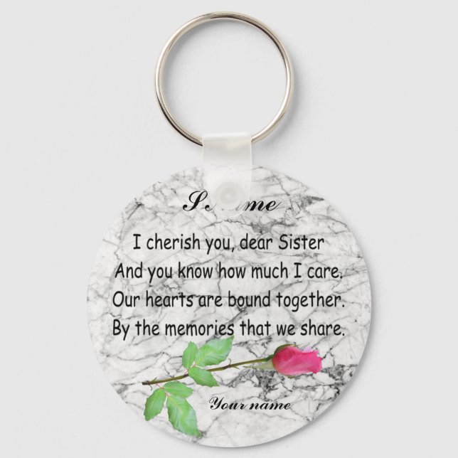PERSONALISERA SISTER-KEYCHAIN KEYCHAIN NYCKELRING (Framsida)