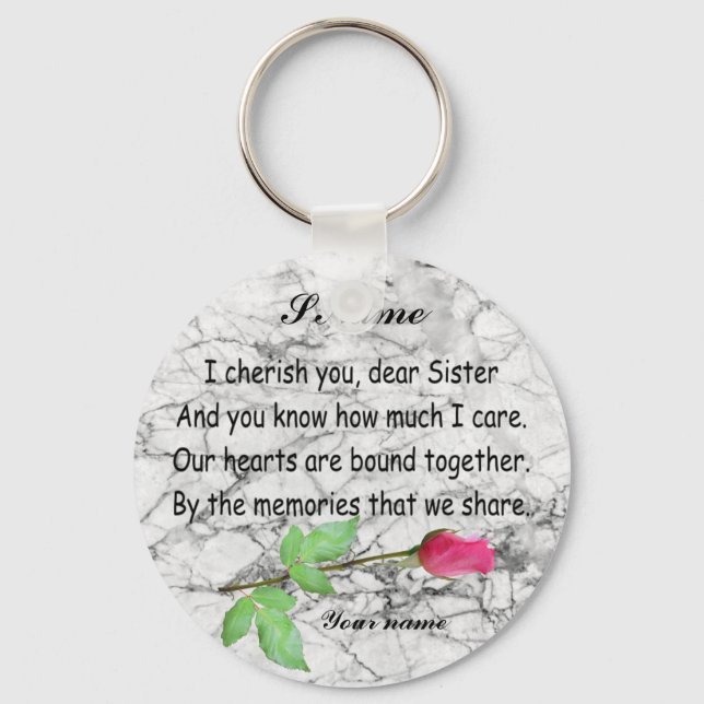 PERSONALISERA SISTER KEYCHAIN NYCKELRING (Framsida)