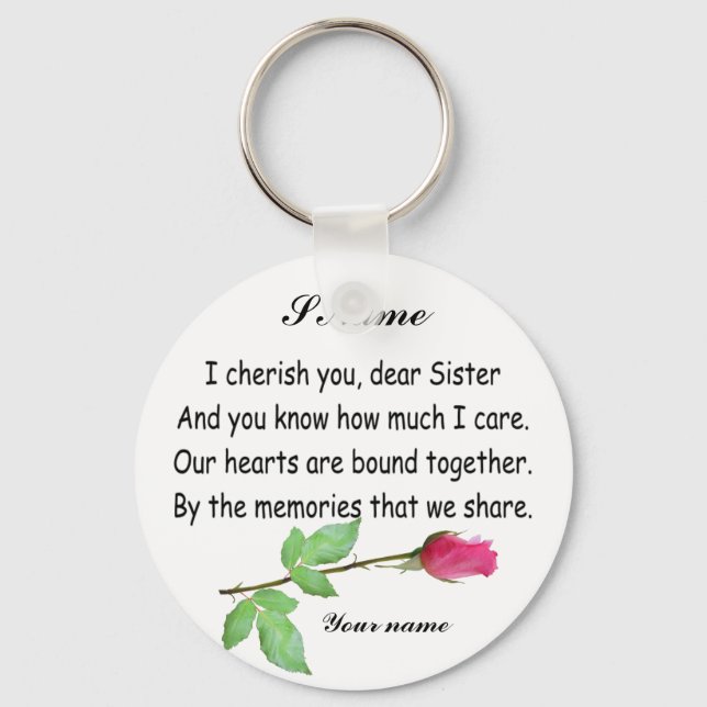 PERSONALISERA SISTER-KEYCHAIN NYCKELRING (Framsida)