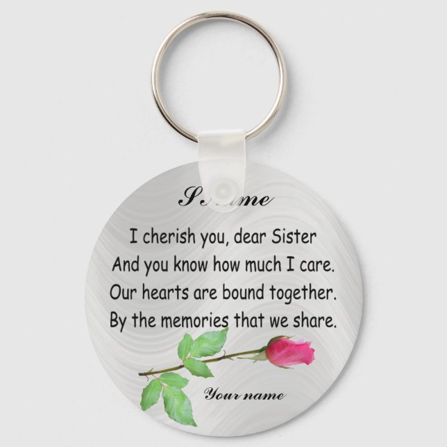PERSONALISERA SISTER-KEYCHAIN NYCKELRING (Framsida)