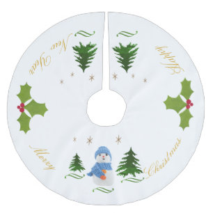 Personalisera, Snögubbe, Julgran, twig Julgransmatta Borstad Polyester