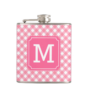 Personalisera Snyggt Baby Rosa Gingham Monogram Fickplunta
