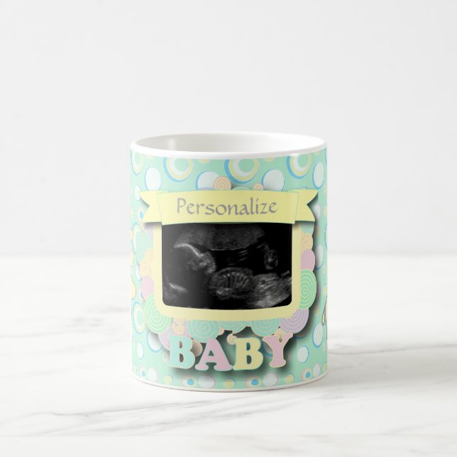 Personalisera Sonogram Baby Keepsaké Kaffemugg (Center)