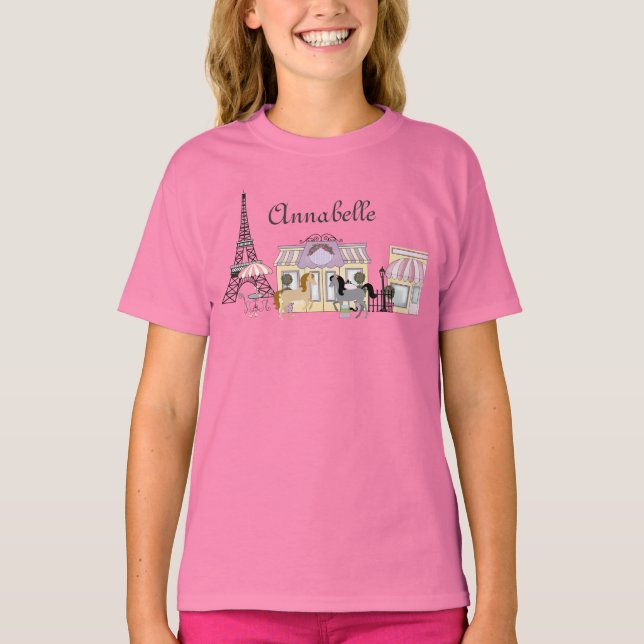 Personalisera Söt Ponies Paris Horse T-Shirt (Framsida)