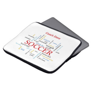 Personalisera, tack till fotbollstränaren med ord laptop fodral