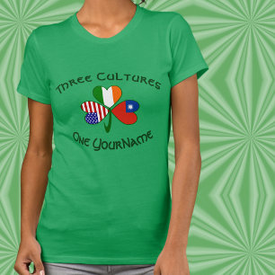 Personalisera Taiwan Kina Irland USA Shamrock T Shirt
