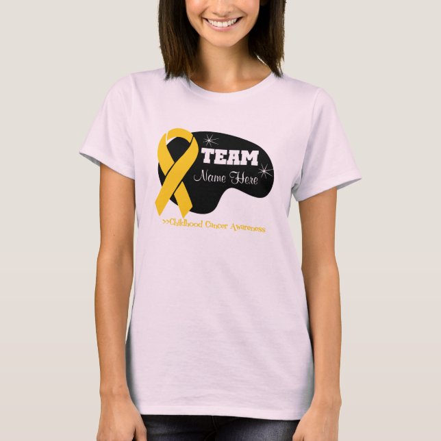 Personalisera Team Namn - Barncancer Tee (Framsida)