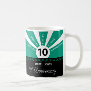 Personalisera, tioårsdag för anställda kaffemugg