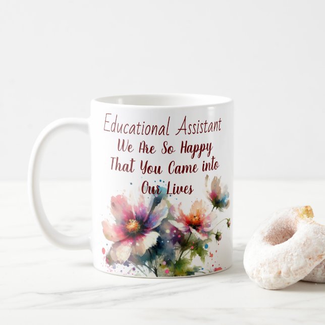 Personalisera/Utbildningsassistent/Blommor Modern Kaffemugg (Med munk)