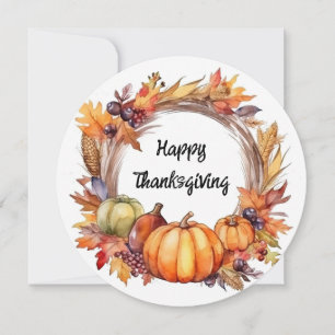 Personalisera - Vattenfärgskram till Thanksgiving Julkort