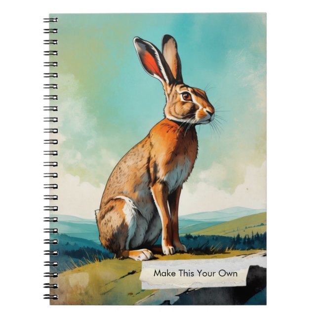 PERSONALISERA Vintage Kanin Anteckningsbok Journal (Framsidan)