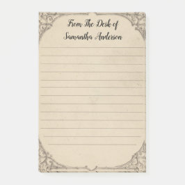 Personalisera Vintage Nedsliten Antik Personlig Post-it Block