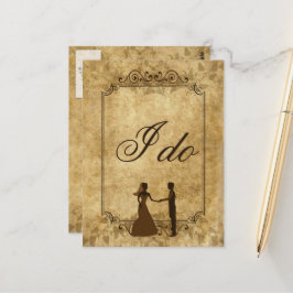 Personalisera Vintage papper bröllop Brud Groom Ja Vykort