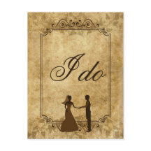 Personalisera Vintage papper bröllop Brud Groom Ja