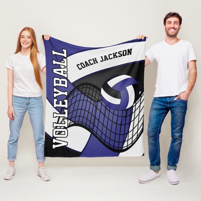 Personalisera - Volleyball 🏐 design - Mörk blått Fleecefilt (På plats)