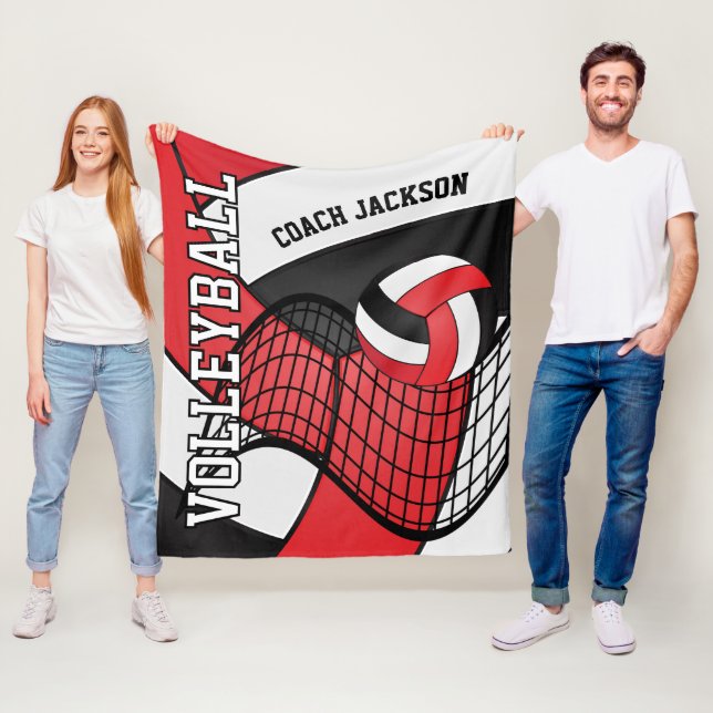 Personalisera - Volleyball 🏐 design - Red and Bla Fleecefilt (På plats)