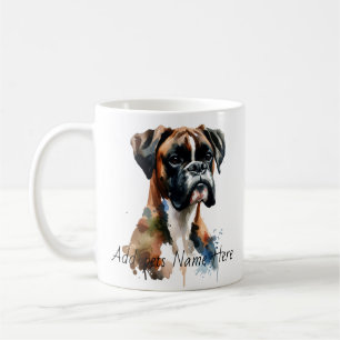 PERSONALISERA Watercolor BOXER Mugg