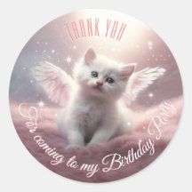 Personalisera Whimsical Cute Rosa Kitten Angel Vin
