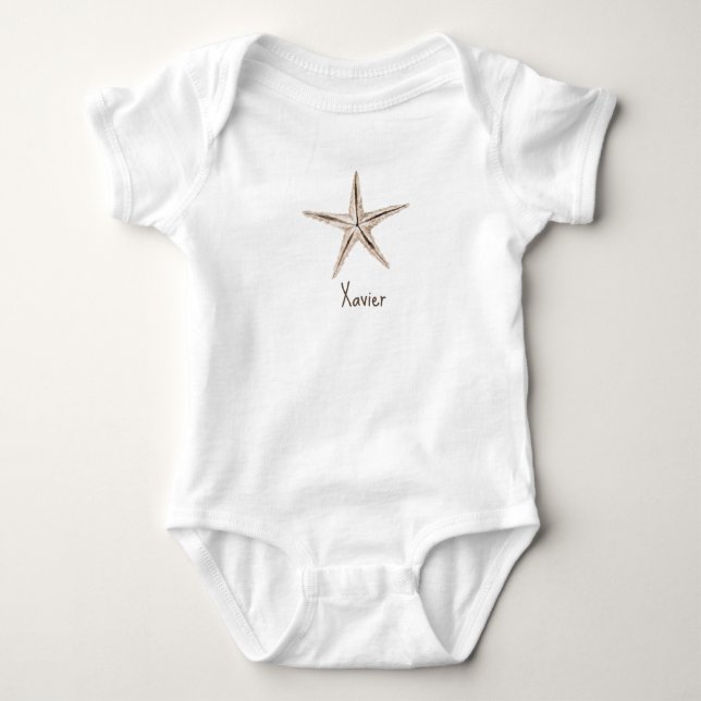 PERSONALISERAD AKVARELL SJÄSTJÄRNA ett-delad T Shirt (Framsida)
