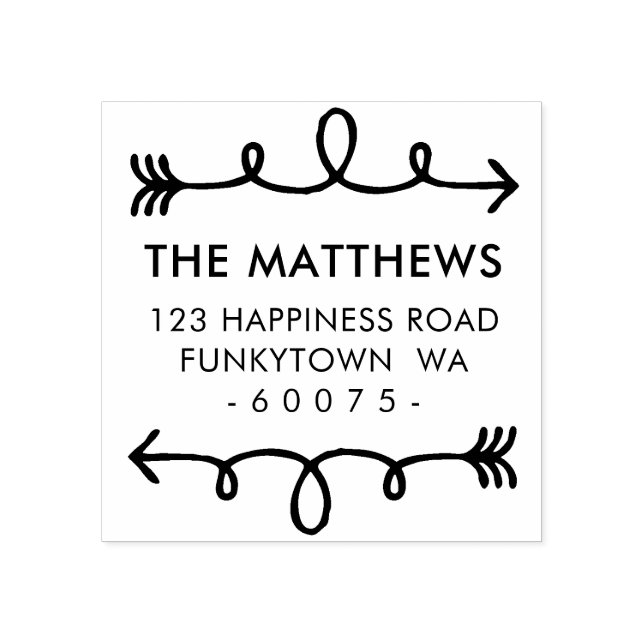 PERSONALISERAD ÅTERUTSÄNDNINGSADRESS krullig handr Stämpel (Tryck)