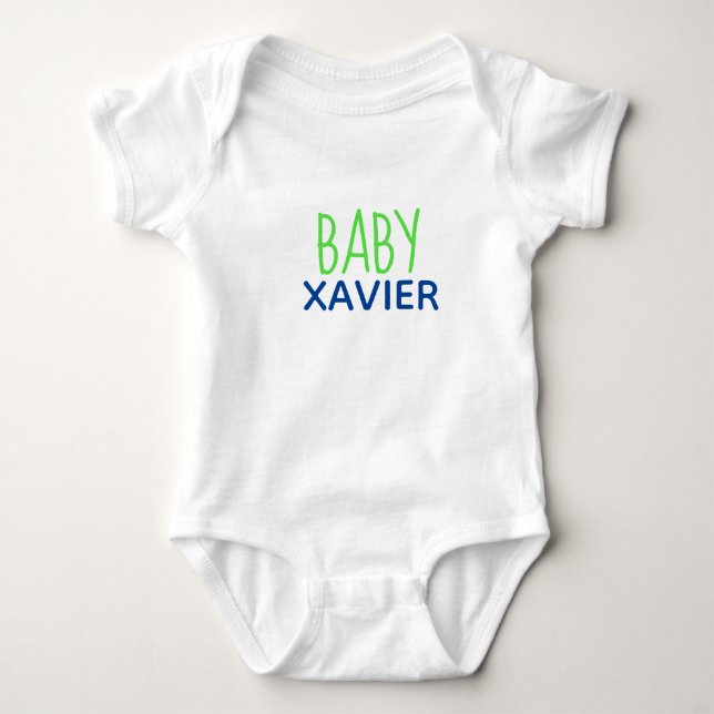 PERSONALISERAD BABY ett-delat Babystrampes T Shirt (Framsida)