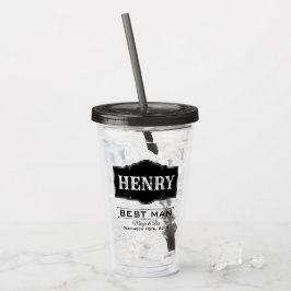 PERSONALISERAD BÄSTA MANS BRÖLLLOPS-ACYRYLKOPP TAKE AWAY MUGG