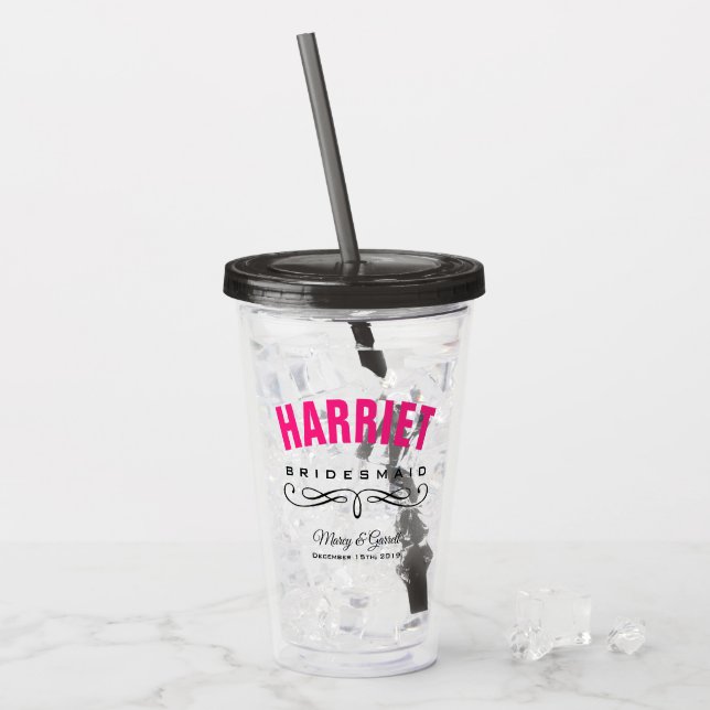 PERSONALISERAD BRudtärna BRöllop Take Away Mugg (Framsida Ice)