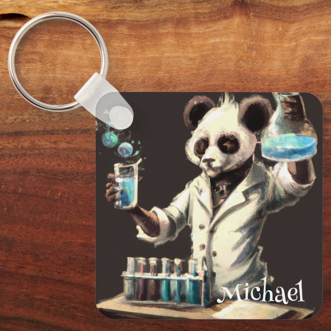 PERSONALISERAD COOL PANDA-POTIONSTILLBEHÅLLARE NYC NYCKELRING (Framsida)