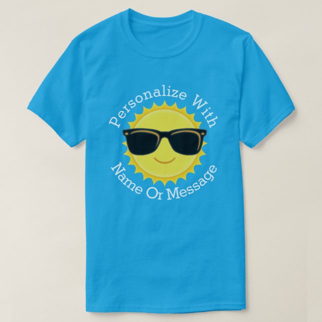 PERSONALISERAD Cool Sol som använder solglasögon T-shirt (Design framsida)