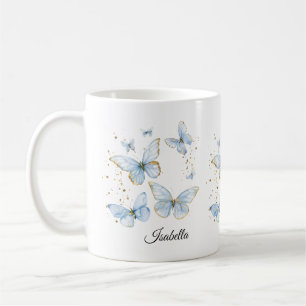 PERSONALISERAD Fjärilskopp, Söt Rosa Fjäril Kaffemugg