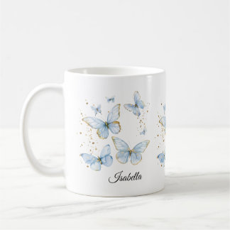 PERSONALISERAD Fjärilskopp, Söt Rosa Fjäril Kaffemugg