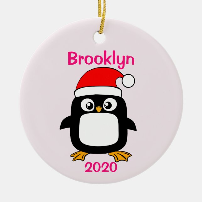 Personaliserad flickas julprydnad julgransprydnad keramik (Framsidan)