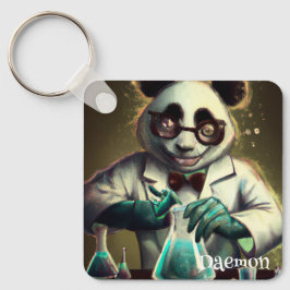 PERSONALISERAD GALEN VETENSKAPSMAN PANDA BLANDAR D NYCKELRING