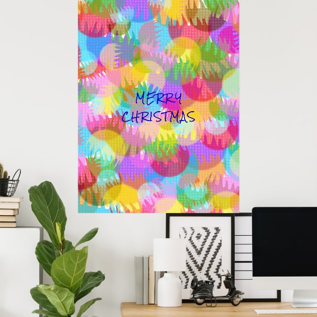PERSONALISERAD GLITTRANDE FÄRGLAD GOD JUL POSTER (Hemmakontoret)