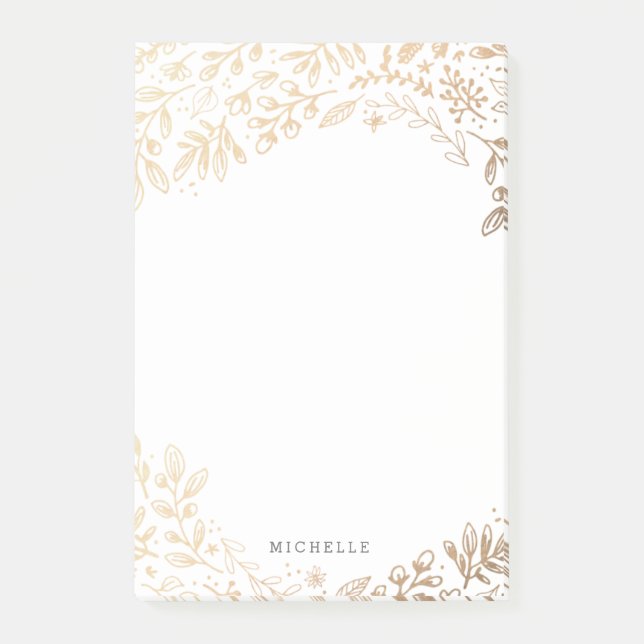 Personaliserad | Harvest Flowers Post-it Block (Framsida)