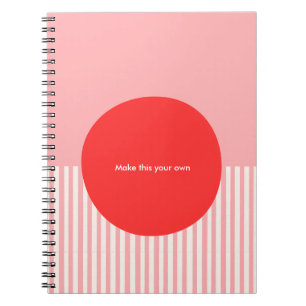 PERSONALISERAD Inspirerad av Bauhaus Röd och Rosa Anteckningsbok