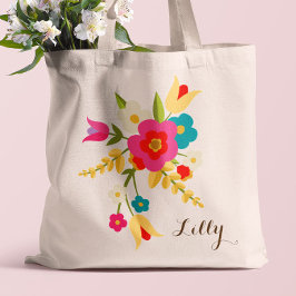 Personaliserad | Land Flowers Påsk Tote Tygkasse