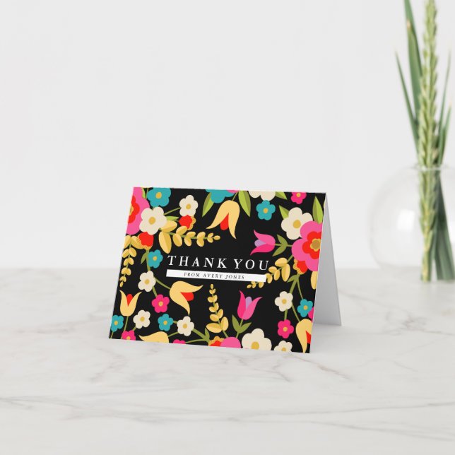 Personaliserad | Land Flowers Tack Kort (Framsida)