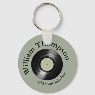 personaliserad LOGOTYP Monogram vinyljournal Nyckelring