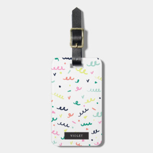 Personaliserad   Memphis Confetti Bagagebricka