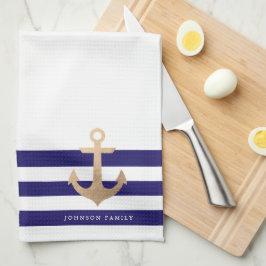 Personaliserad | Nautical Anchor Kökshandduk