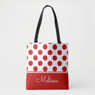 Personaliserad Röda Polka dots Tygkasse