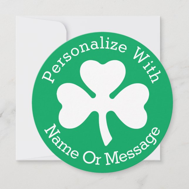 PERSONALISERAD Shamrock St Patricks Day Kort (Framsida)
