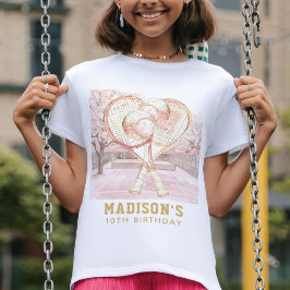 Personaliserad tennis Luxury Girl Birthday T Shirt