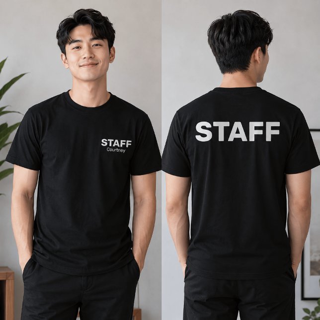 Personaliserad uniform med texten Personal på fram T Shirt (Skapare uppladdad)