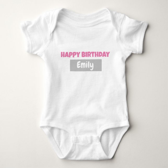 PERSONALISERADT GRATT PÅ FÖDELSEDAGEN Baby-bodysui T Shirt (Framsida)