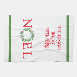 PERSONALISERING AV Vinterkrans, handmålad Kökshandduk