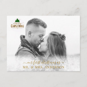Personalisierbar Foto Karte Schneeflocken Vykort