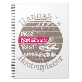 personalisierbar Name Prinzessin Wanderschuhe Anteckningsbok